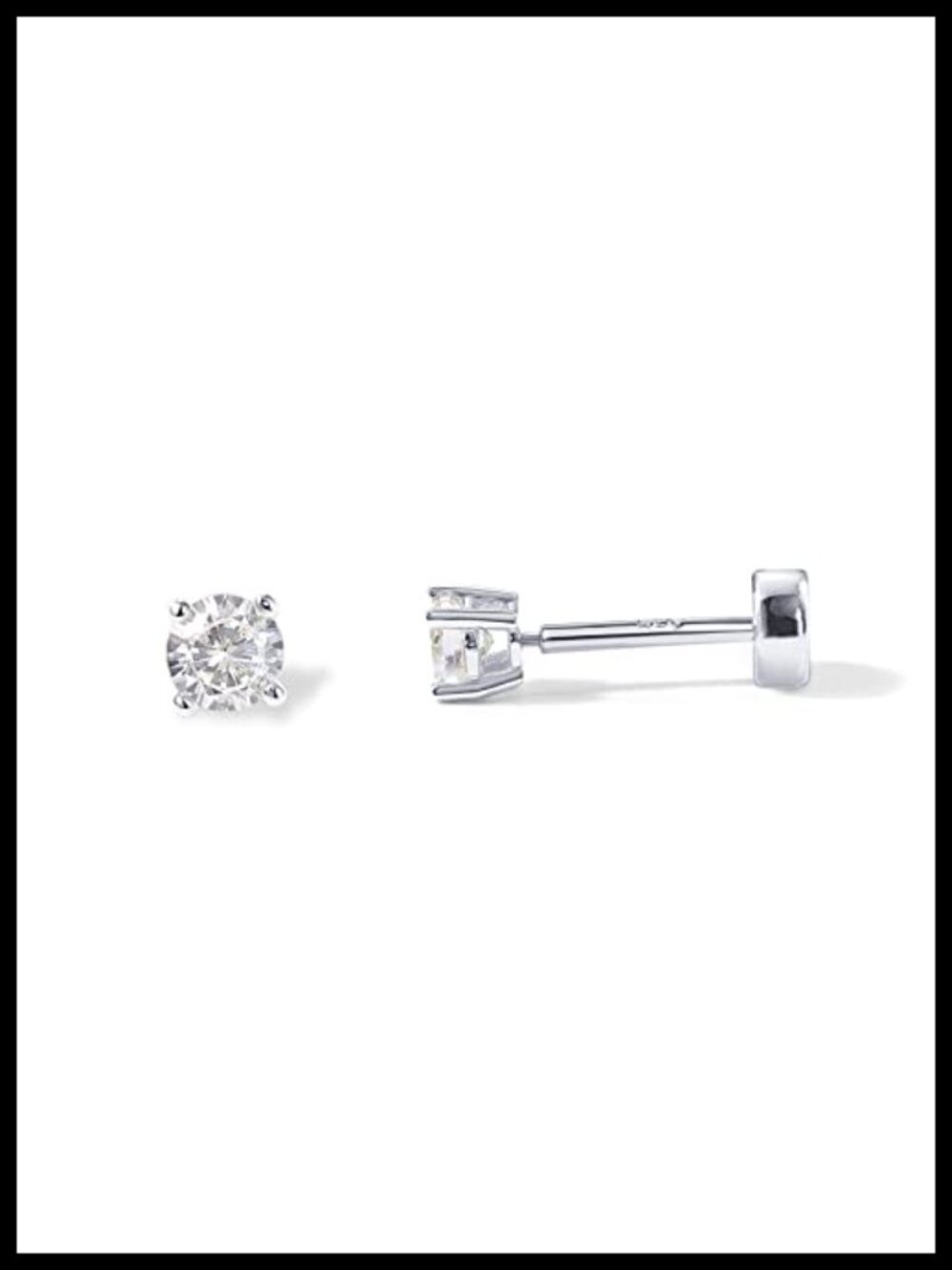 14K Gold Plated CZ Flat Back Stud Earrings 3mm Hypoallergenic Screw Back